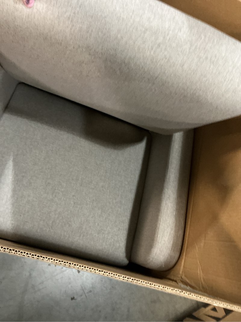 Condition photo showing Good Condition for COLAMY Fabric Accent Living Room Chairs Set of 2, Upholstered Arm Chair Reading Side Chair, Single Sofa with Back Pillow and Wood Legs, Light Grey Fabric Light Grey Set of 2