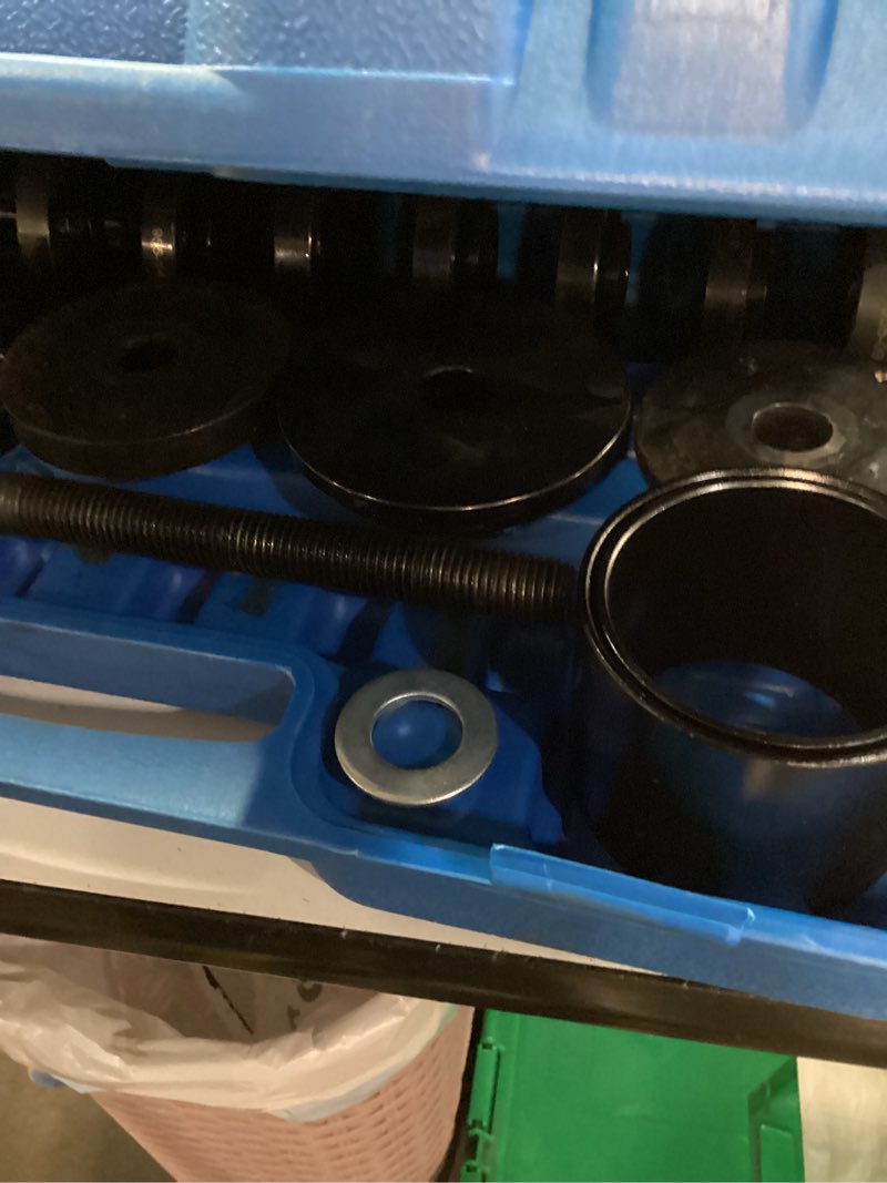 Condition photo showing New/Like New for gooacc wheel bearing removal tool kit, 23pcs wheel bearing press kit for front wheel drive bearing removal & installation universal hub bushing press sleeves puller tool set with sliding screws blue 23pc wheel bearing removal blue