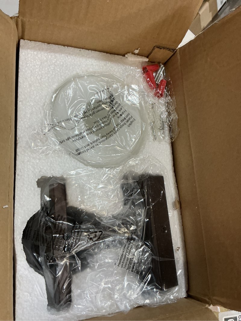 Condition photo showing New/Like New for 1 Light Modern Bathroom Light Fixtures Over Mirror, Bronze Finish Vanity Lights for Bathroom Wall Sconces with Milky White Glass Shades, E26 Socket (Bulbs Not Included) Oil-Rubbed Bronze - Milky White Glass Shades 1-Light