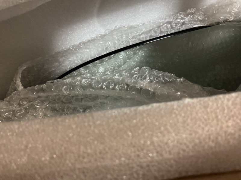 Condition photo showing Good Condition for Backlit LED Bathroom Vanity Mirror with Lights, Irregular Asymmetrical Design,45" H x 32" W, Anti-Fog, Dimmable 3 Color Lighting, Memory Function, Hardwired Wall Mount, Supports Horizontal & Vertical 45"L x 32"W