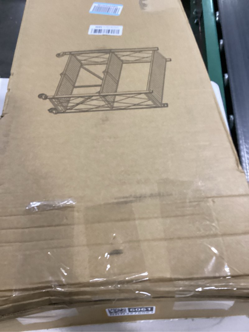 Condition photo showing Good Condition for Yuanjimi 3 Tier Foldable Storage Shelf with Wheels, Heavy Duty Garage Shelving Unit Loads 550 LBS, M