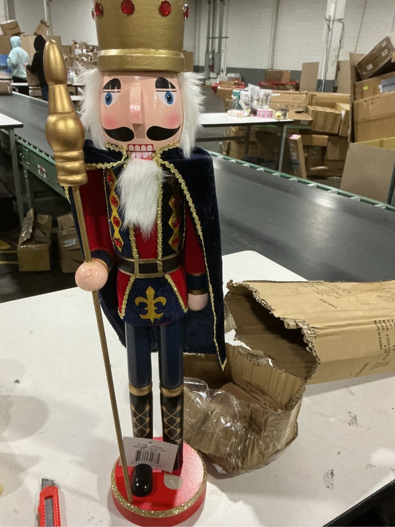 Condition photo showing As Is for Jeco SN2401 24 in. Nutcracker King with Cape