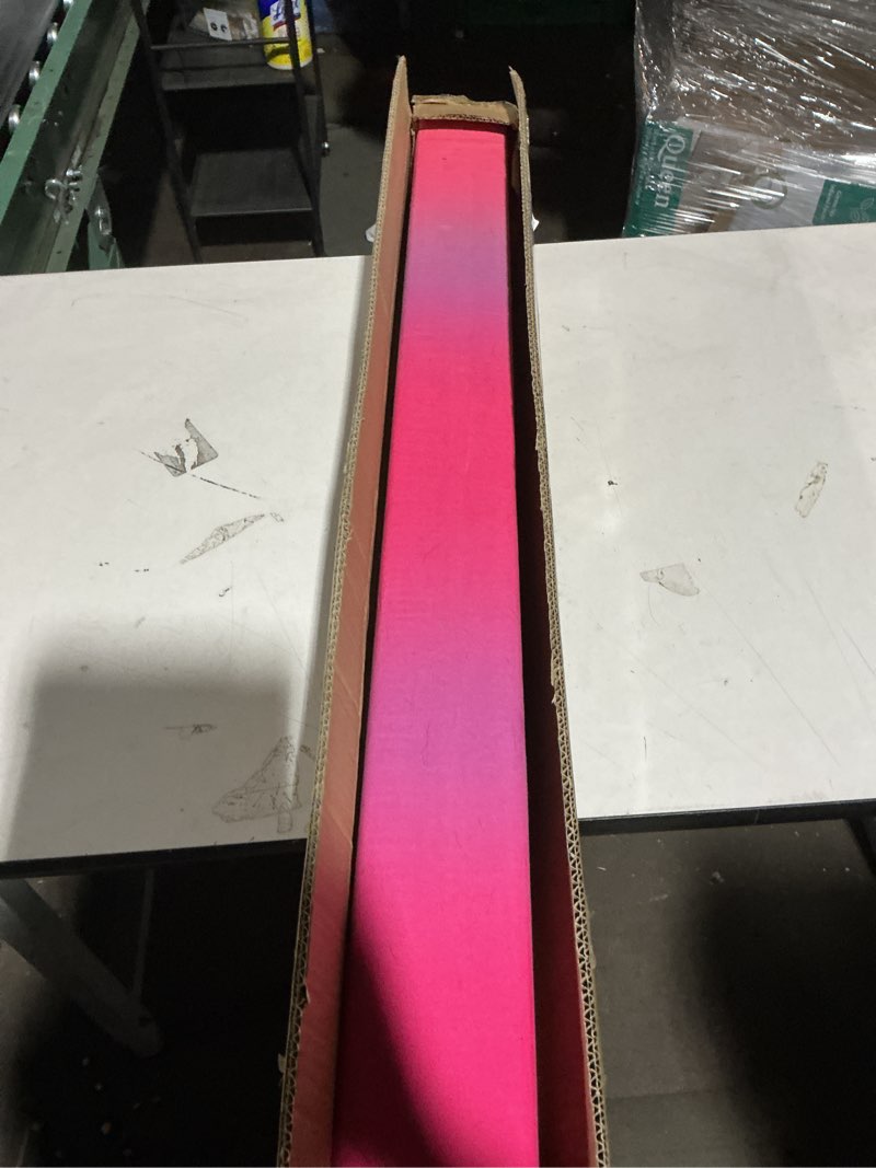 Condition photo showing As Is for 8FT Folding Balance Beam -Gymnastics Floor Beam -Gymnastics Equipment for Kids,Wood core- Anti-Slip Bottom and Carrying Bag for Home Gradient Rainbow Suede