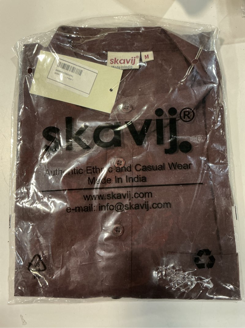 Condition photo showing New/Like New for skavij men’s pure cotton short kurta with chest pocket - solid eid & ramadan ethnic tunic small brown. size m