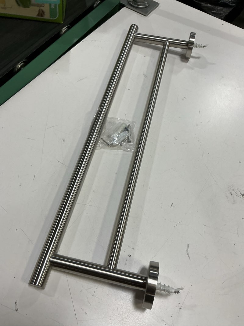 Condition photo showing Good Condition for 23.6-Inch Double Towel Bar, Wall-Mount Bathroom Rack, 304 Stainless Steel, Modern Design (Chrome)
