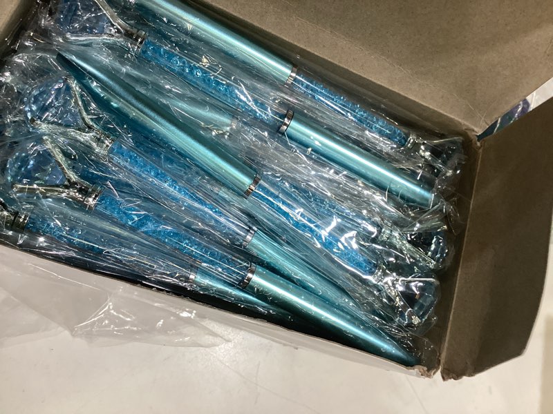 Condition photo showing Good Condition for crystal pens bulk, big bling diamond ballpoint black gel ink pen, rhinestone bridal shower cute pretty fancy glitter neutral pens office school supplies for women students teacher (blue 60 pcs)