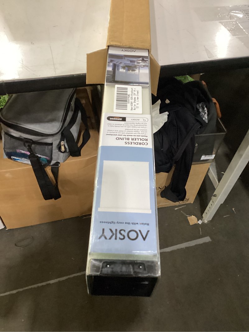 Condition photo showing New/Like New for aosky cordless blackout roller shades, 39" w x 72" h, linen cream | cordless free-stop design, built-in valance, thermal insulated fabric, uv protection for home & office