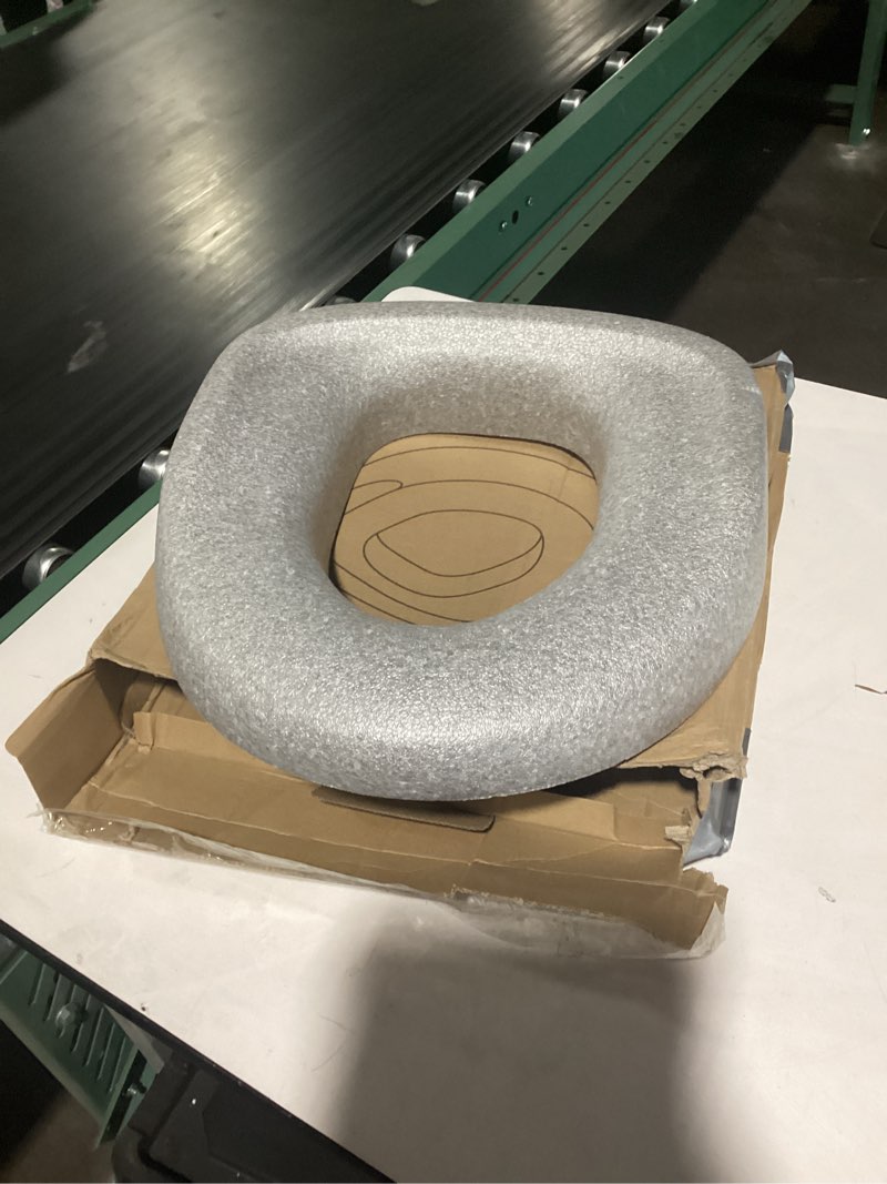 Condition photo showing Good Condition for Raised Toilet Seat Cushion, Soft Padded Toilet Seat Cushion Riser for Enhanced Comfort & Elevation, Universal Fit, Washable and Reusable, Toilet Seat Riser for Seniors (Silver)