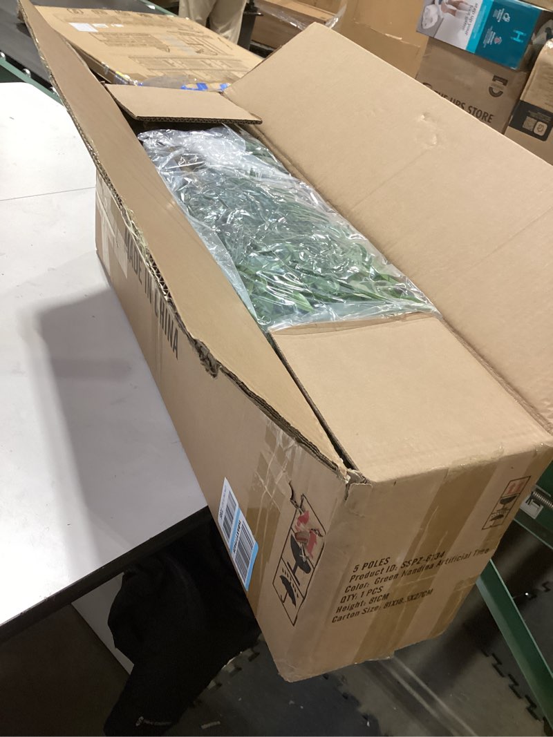 Condition photo showing New/Like New for Faux Bamboo Plant Artificial Nandina Tree 7.2FT Artificial Plants Realistic 90% Better Coverage Faux Plant Bamboo Plants Faux Floor Plant in Pot for Home & Office Decor (Green, 7.2ft) Green 7ft 2in