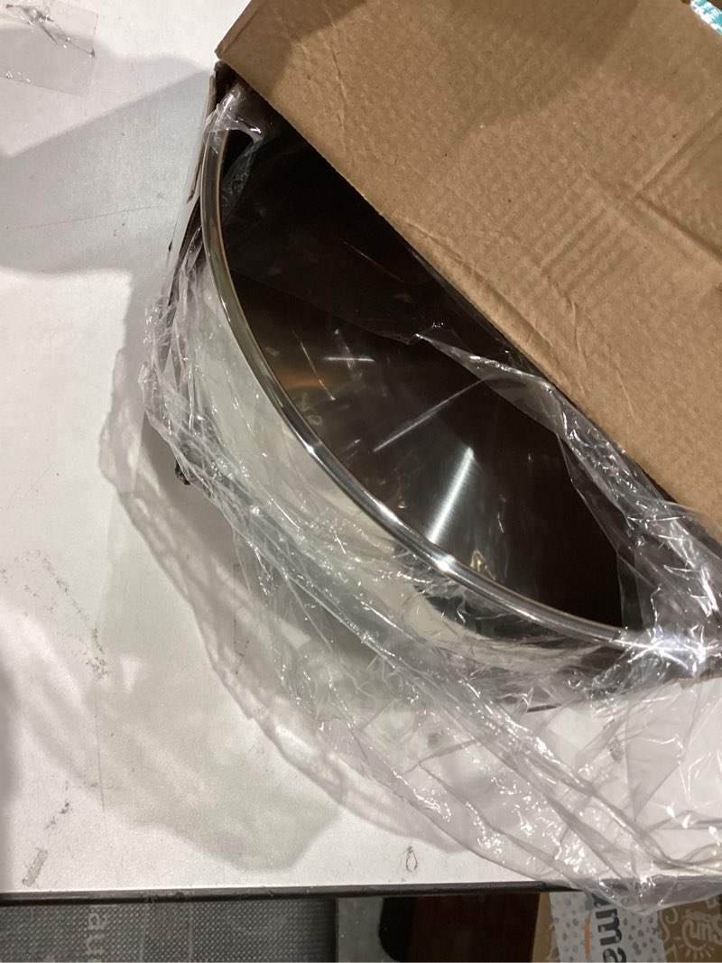 Condition photo showing As Is for E-far 9½-inch Cake Pan with Rack Set, Stainless Steel Round Cake Pans and Baking Cooling Racks, Non Toxic & Healthy, Mirror Polished & Dishwasher Safe - 4 Pieces (2 Pans + 2 Racks) 9½-Inch (2 Cake Pans + 2 Racks)