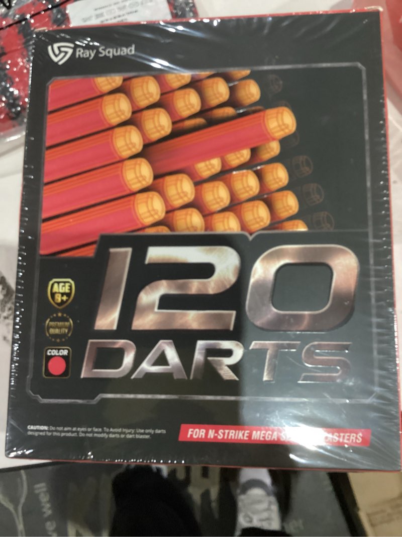 Condition photo showing New/Like New for (120 Count) Ray Squad Nerf Mega Darts Pack - Universal Pack, Mega Dart Refill, Gun Darts, N-Strike Guns Compatible