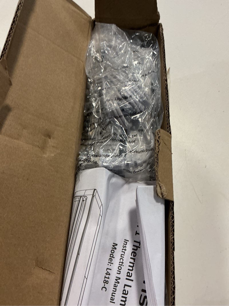 Condition photo showing New/Like New for bonsaii laminator machine, 9 inch laminators machine with 50 laminating sheets, laminator with never jam technology for doc/posters/photo, simple convenient for home, office and school - l418-c grey grey + 50 pouches