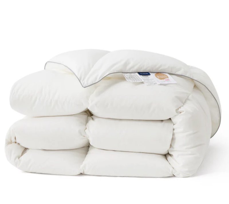 Product used, Feather Down Comforter King Size, All Season Duvet Insert, Hotel Luxury Bedding Comforter Cozy Ultra Soft Medium Warmth Duvet Insert with 8 Corner Tabs White 106 x 90 Inch