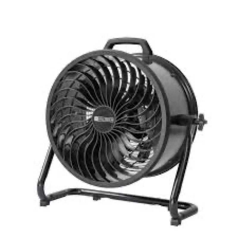 utilitech 16-inch high-velocity indoor floor fan, model lfd5-t400, designed with a black all-metal construction.