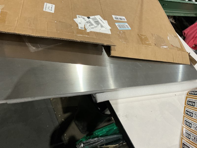 Condition photo showing As Is for tonchean extra large 304 stainless steel chopping board with lip, 35.4”x 22.8”steel cutting board with rolling pin, metal noodle board pastry board kneading dough board for kitchen restaurant 35.4"l x 22.8"w
