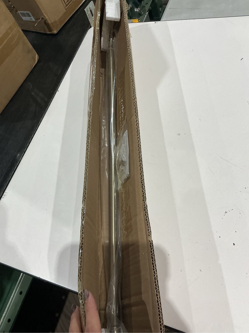 Condition photo showing Good Condition for antique bronze disc curtain rods, 28-48 inches window curtain rod,adjustable room darkening drapery rod with aluminum finials and brackets,wrap around design 28-48-inch antique bronze