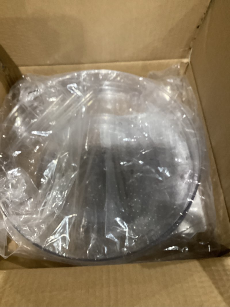 Condition photo showing As Is for Amazon Basics 2 Tier Lazy Susan Turntable Organizer, 12" Diameter, Clear 12" Diameter, 2 Tier