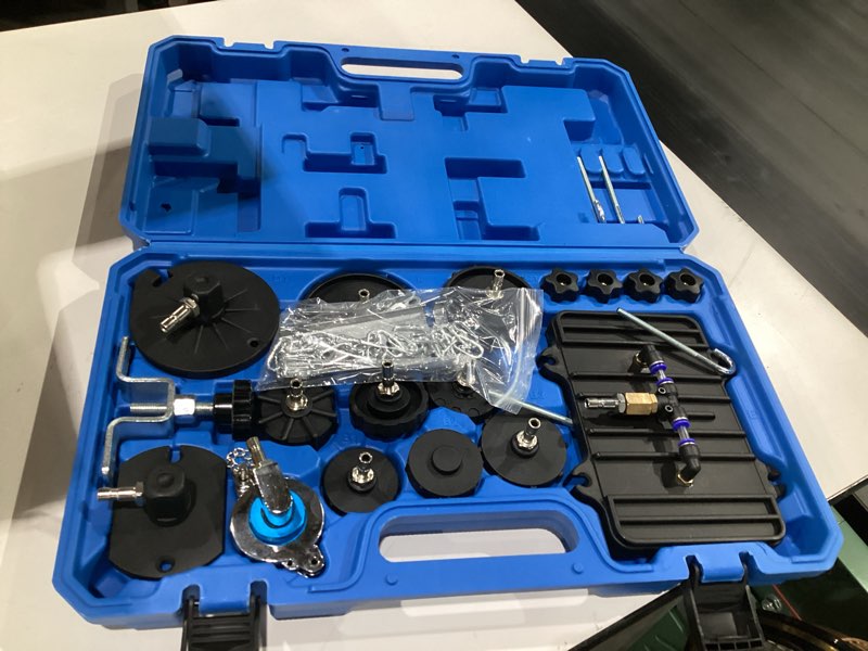 Condition photo showing Good Condition for Orion Motor Tech Brake Master Cylinder Bleeder Kit, Brake Bleeder Kit with 12 Master Cylinder Adapters, Brake Bleeding Tool Compatible with Lexus BMW Toyota Audi More, Brake Fluid Bleeding Kit