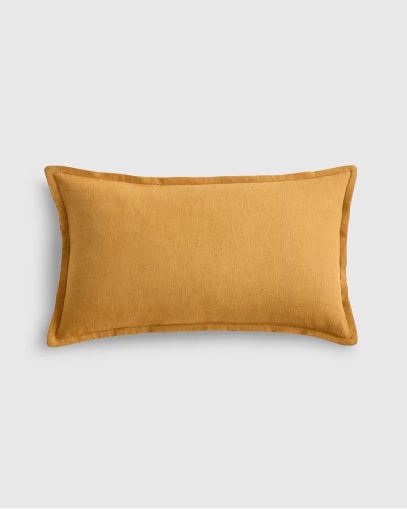 european linen flange edge pillow cover, goldenrod, 12x20
