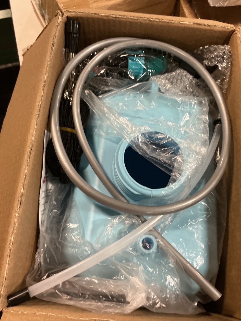 Condition photo showing Good Condition for battery powered garden sprayer 2 gallon, 7.4v powerful electric pump sprayer, weed sprayer with usb rechargeable handle, 5 mist nozzles, retractable wand, adjustable strap for lawn, garden, yard blue