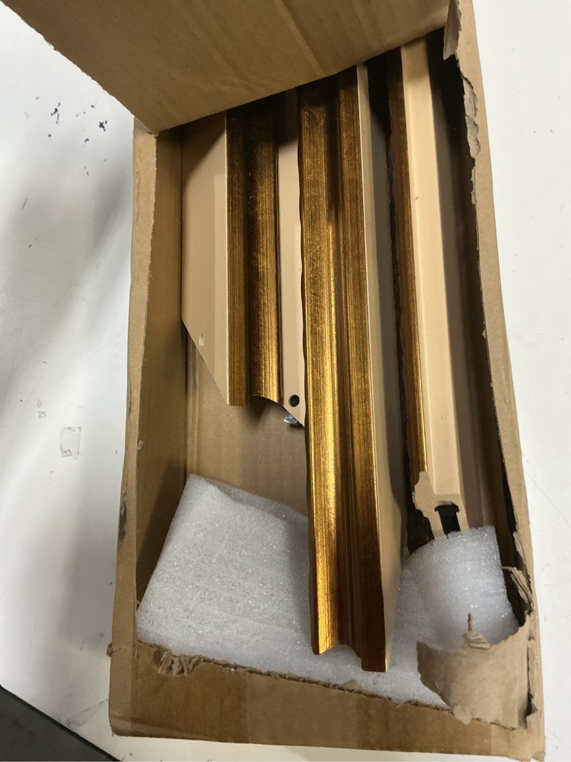 Condition photo showing Good Condition for diy vintage plein air frame for 18x24 canvas paintings, no glass & backing, 2.6" antique embossed art frame for horizontal vertical display living room bedroom entryway decor (black gold) black gold 18x24",no glass & backing
