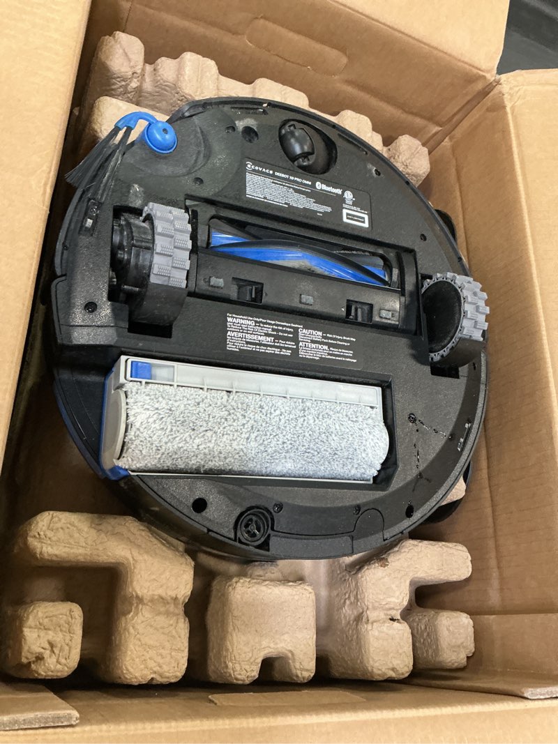 Condition photo showing As Is for ECOVACS DEEBOT X9 PRO Omni Robot Vacuum and Mop, Blast™ 16,600Pa Suction, OZMO Roller Instant Self-Washing Mopping, ZeroTangle™ 3.0, Triple Lift System, AI Smart Navigation, Hands-Free Omni Station