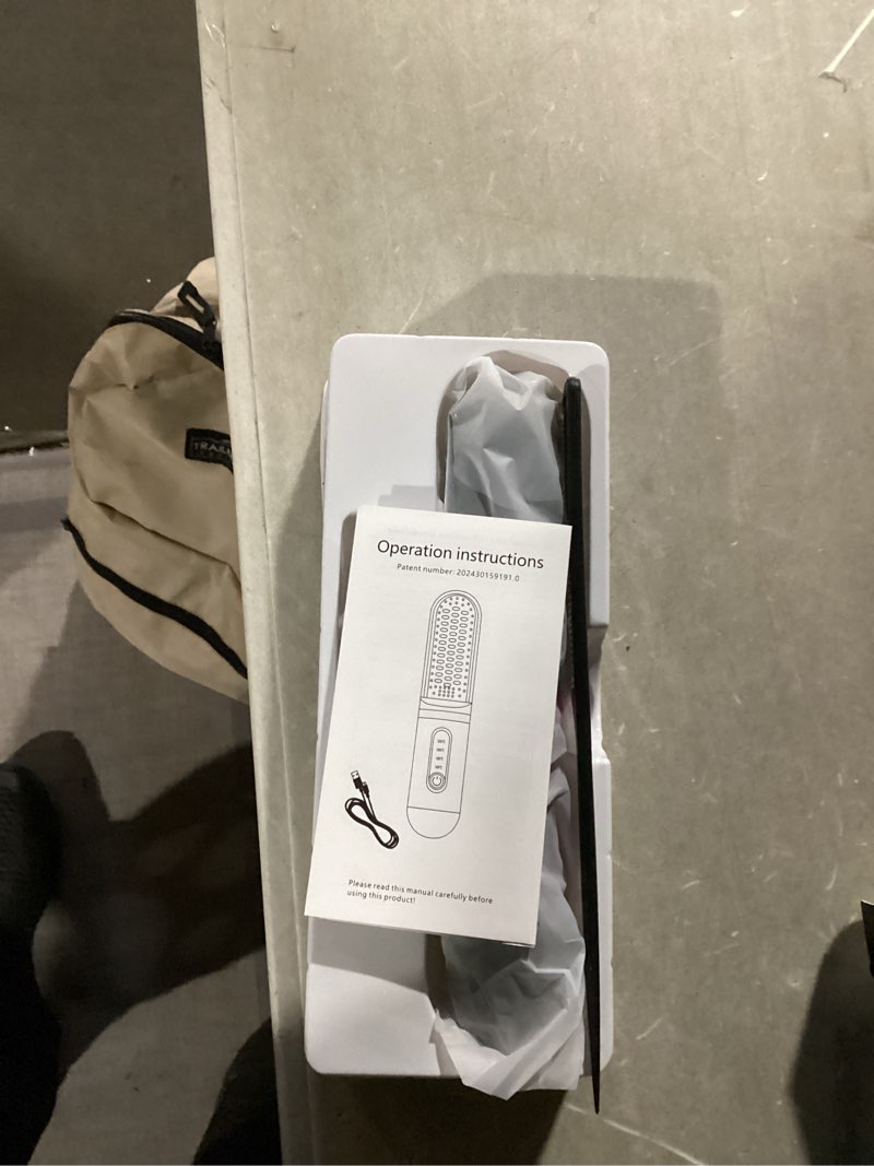 Condition photo showing New/Like New for Cordless Hair Straightener Brush, Portable Straightening Brush for Women, Mini Negative Ion Hot Comb for Travel, 30Mins Auto-Off, USB Rechargeable, Fast Heating 4 Temperature Settings(Black)