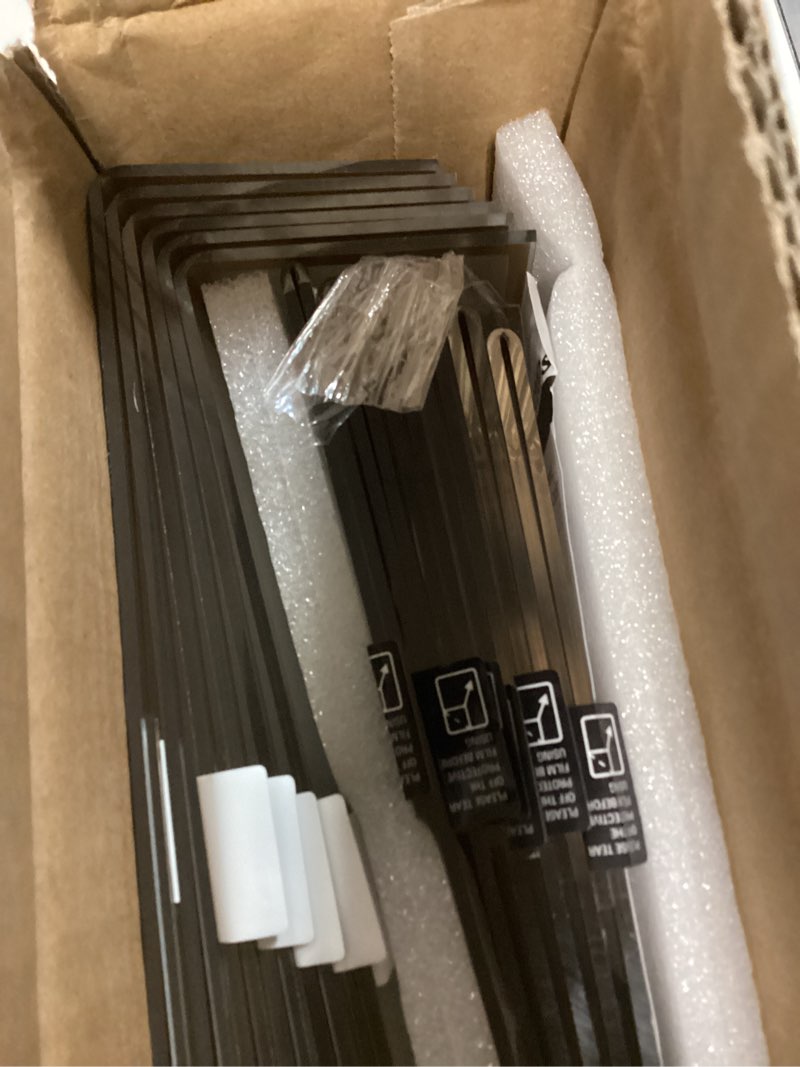 Condition photo showing New/Like New for ehwine 12 pack acrylic sign holder 4 x 6, gold picture frame stand up table top sign holders, slanted back paper holder clear display stand menu flyer holder for wedding party gold 4x6 inch