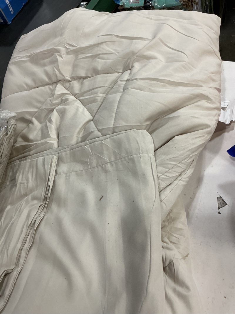 Condition photo showing As Is for CozyLux Full Size Comforter Sets Beige - 7 Pieces Bed in a Bag Full, Luxury Soft Bed Set for All Seasons, Bedding Set with Down Alternative Comforter, Sheets, Pillowcases & Shams Beige Full