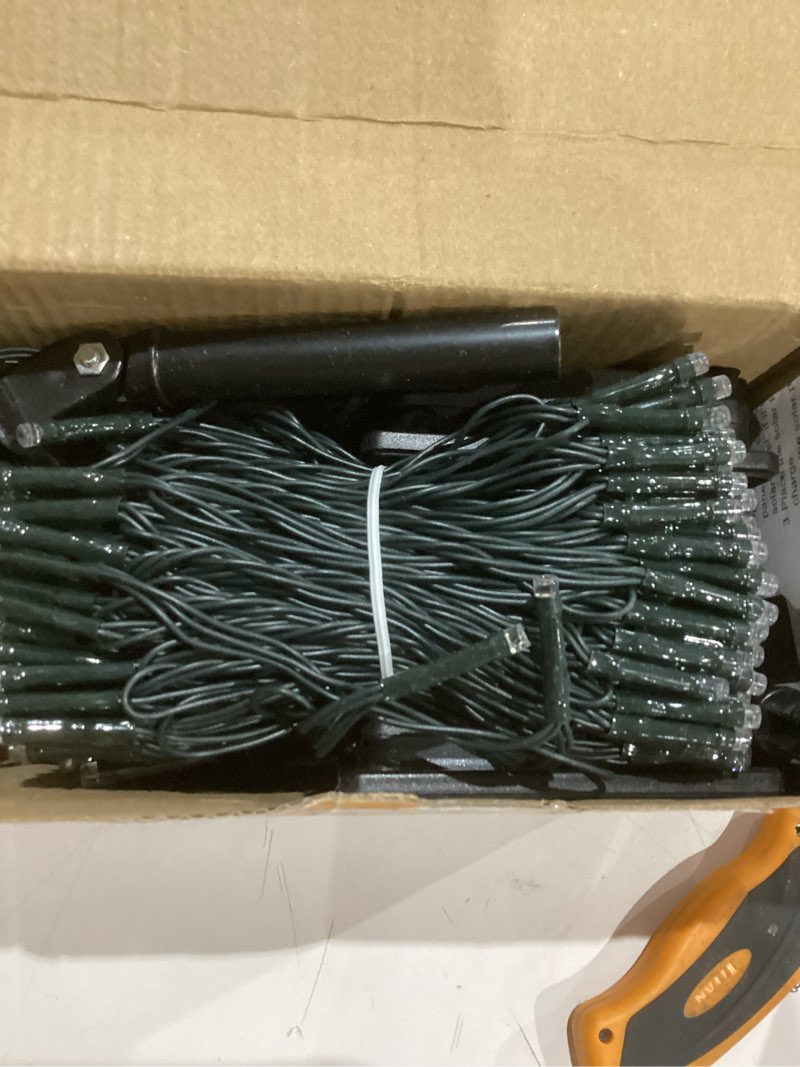 Condition photo showing As Is for jmexsuss 2 pack solar christmas lights outdoor, total 400 led 151ft solar string lights outdoor waterproof, 8 modes warm white christmas light for outside patio yard tree garden xmas decorations