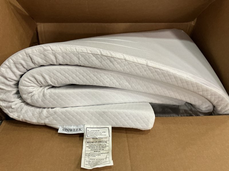 Condition photo showing Good Condition for sinweek 2 inch gel memory foam mattress topper with cooling cover ventilated soft mattress pad, bed topper, certipur-us certified, twin size 2 inch with cooling cover twin