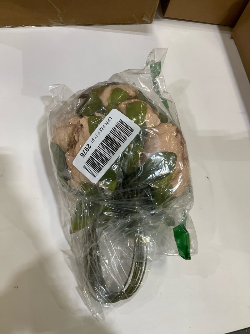 Condition photo showing As Is for Duovlo Artificial Peony Silk Flowers Fake Flowers Vintage Wedding Home Decoration,Pack of 1 (Light Champagne) Light Champagne 20.87*3.5