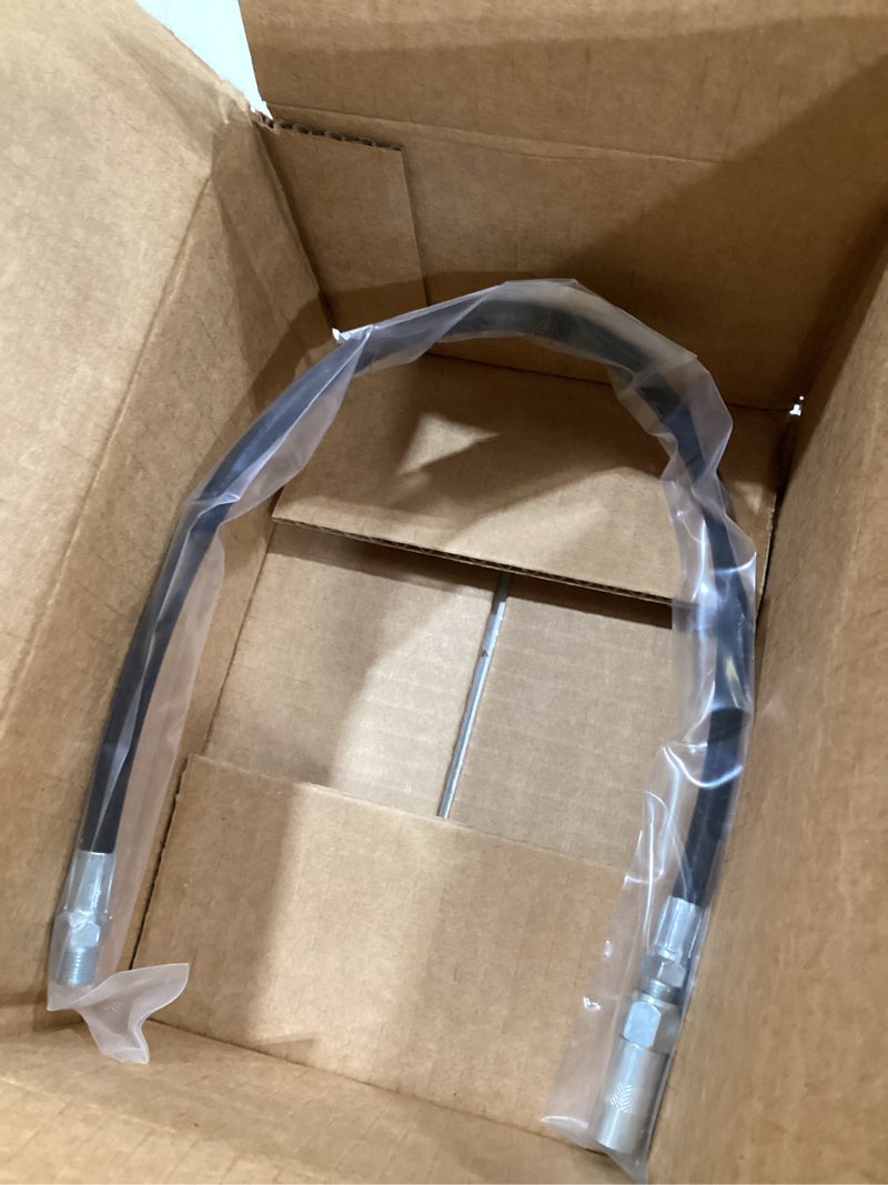 Condition photo showing As Is for 18-inch flex hose 4,000 psi with coupler