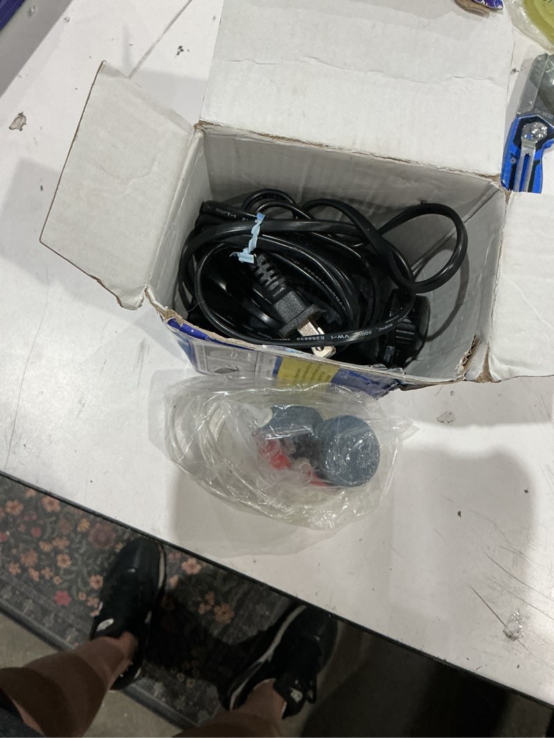Condition photo showing As Is for uniclife aquarium air pump dual outlet fish tank aerator with accessories for 5-200 gallon tank 10-100 gallon
