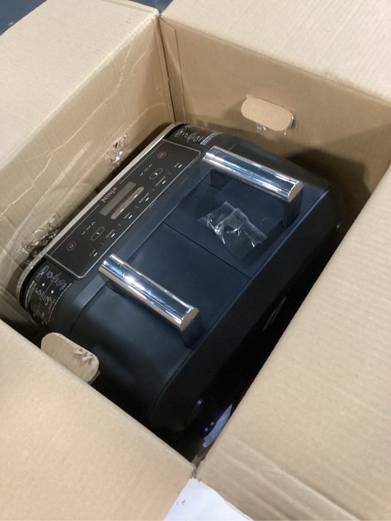 Condition photo showing As Is for Ninja R-AD300CO Foodi 6-in-1 10-qt. XL 2-Basket Air Fryer with DualZone Technology, Black