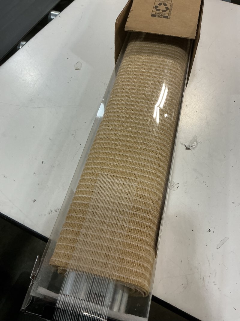 Condition photo showing Good Condition for aosky outdoor roller shades, cordless patio shades roll up outdoor blinds, roller blinds cloth for porch pergola balcony backyard windows, 96" w x 72" h, wheat wheat 96"w x 72"h