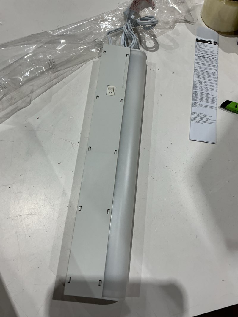Condition photo showing Good Condition for enbrighten advantage 18in. fluorescent under cabinet light fixture, direct wire, steel housing, on/off rocker switch, flicker free, no hum, 15w, ul listed,16466