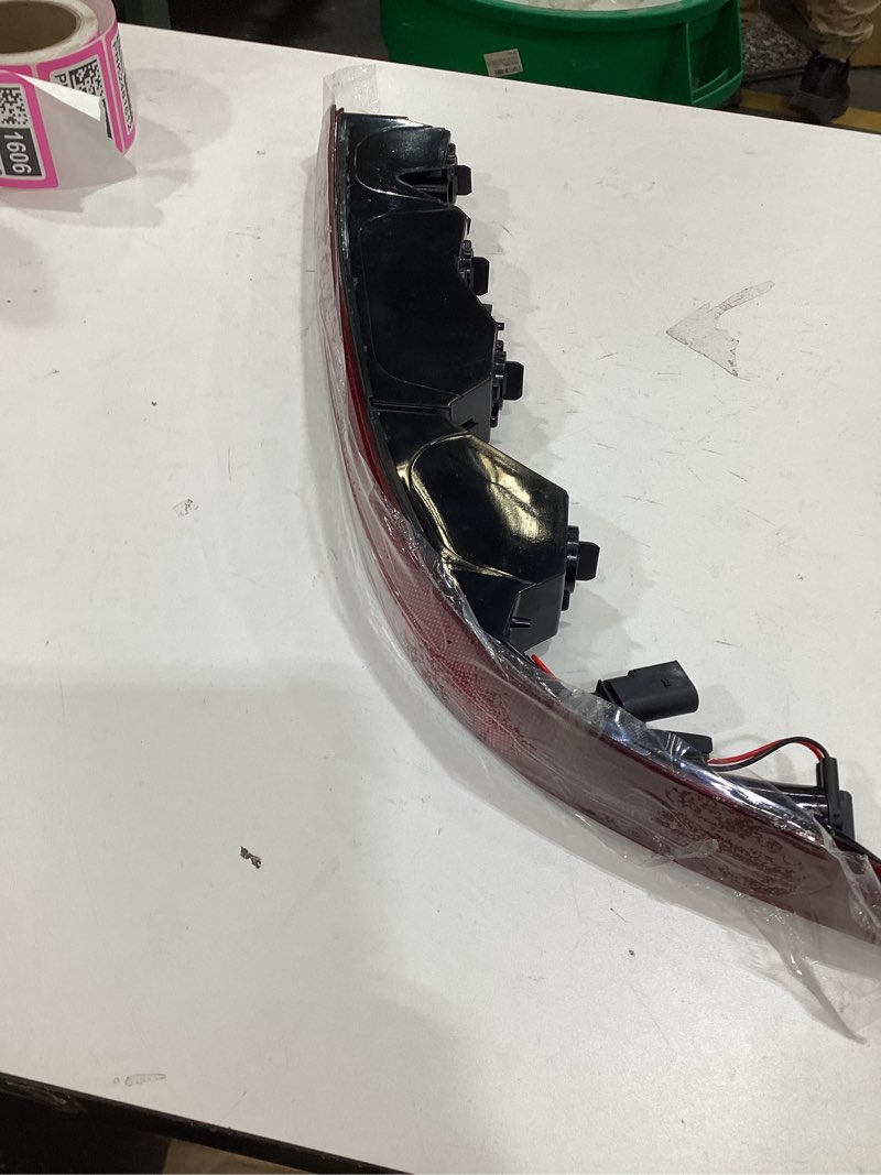Condition photo showing As Is for Rear Bumper Brake Tail Light for 2016-2023 Au-di Q7 SUV US Version, Smoked Lens Red LED Fog Bumper Reflector Brake Light, [More Visibility & Safety] Tail Lamp (Right Driver Side)