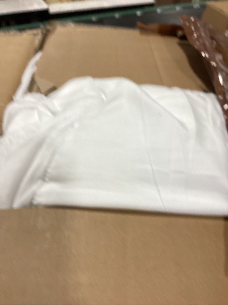 Condition photo showing As Is for mattress topper king for back pain, extra thick mattress pad cover, plush pillow top, deep elastic pocket, white king white