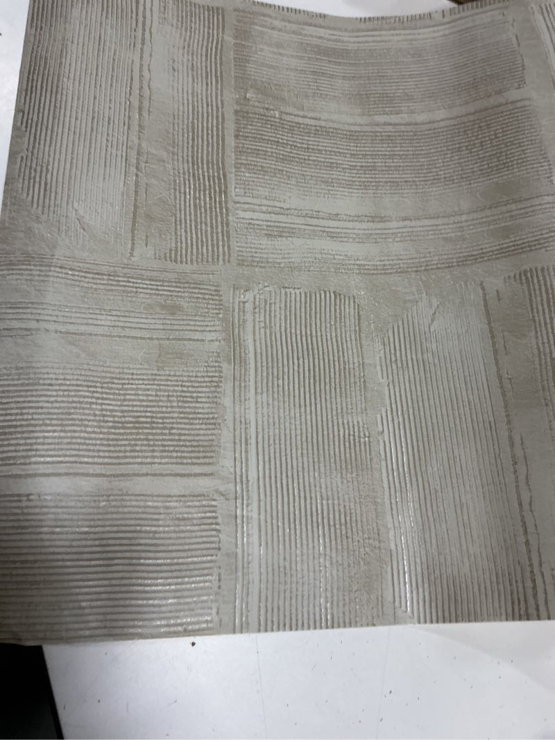 Condition photo showing Good Condition for roommates taupe dimensional square plaster peel and stick wallpaper, rmk12681plw