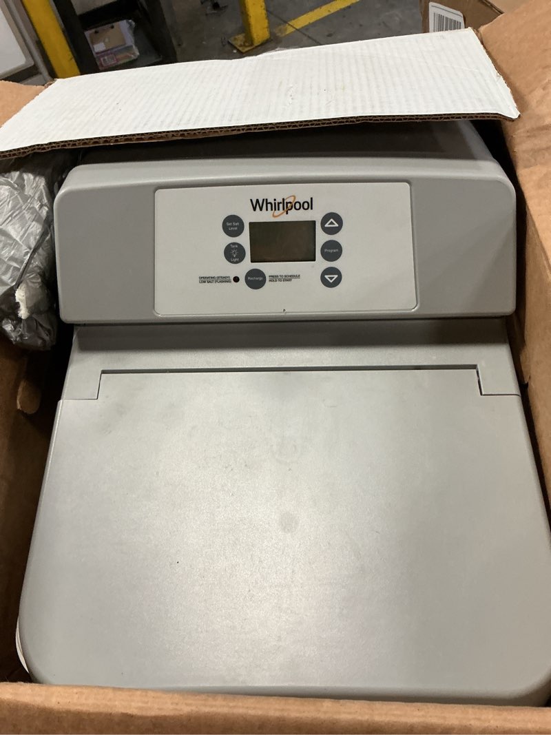 Condition photo showing As Is for whes44 44k grain capacity whirlpool water softener