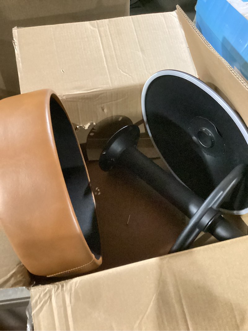 Condition photo showing Good Condition for vasagle ekho collection - 360° swivel bar stool, height adjustable barstool with storage, synthetic leather with stitching, mid-century modern, kitchen bar, easy assembly, caramel brown 1 pack caramel brown