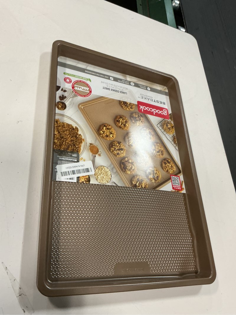 Condition photo showing Good Condition for GoodCook BestBake Nonstick Textured Carbon Steel Cookie Sheet, 11" x 17", Large Baking Sheet, Even Heating, Scratch-Resistant, Non-Toxic, Durable, Ideal for Baking and Sheet Pan Dinners Cookie Sheet 11" x 17" Cookie Sheet