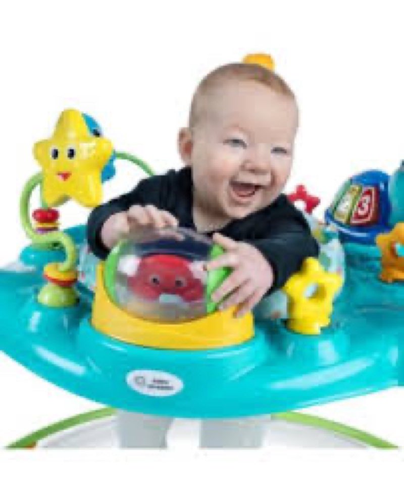 baby einstein ocean explorers curiosity cove 2-in-1 educational activity jumper and floor toy, max w