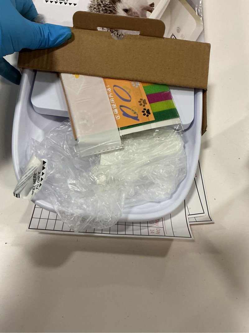 Condition photo showing Good Condition for Digital Small Animals Scales for Weighing with Tape Measure, Puppy Whelping Scale Weigh Your Kitten, Rabbit with High Precision, Inclue 15 Color Newborn Puppy Collars and 6 Record Keeping Charts Pet Scale with Puppy Collars&Record Keeping Charts