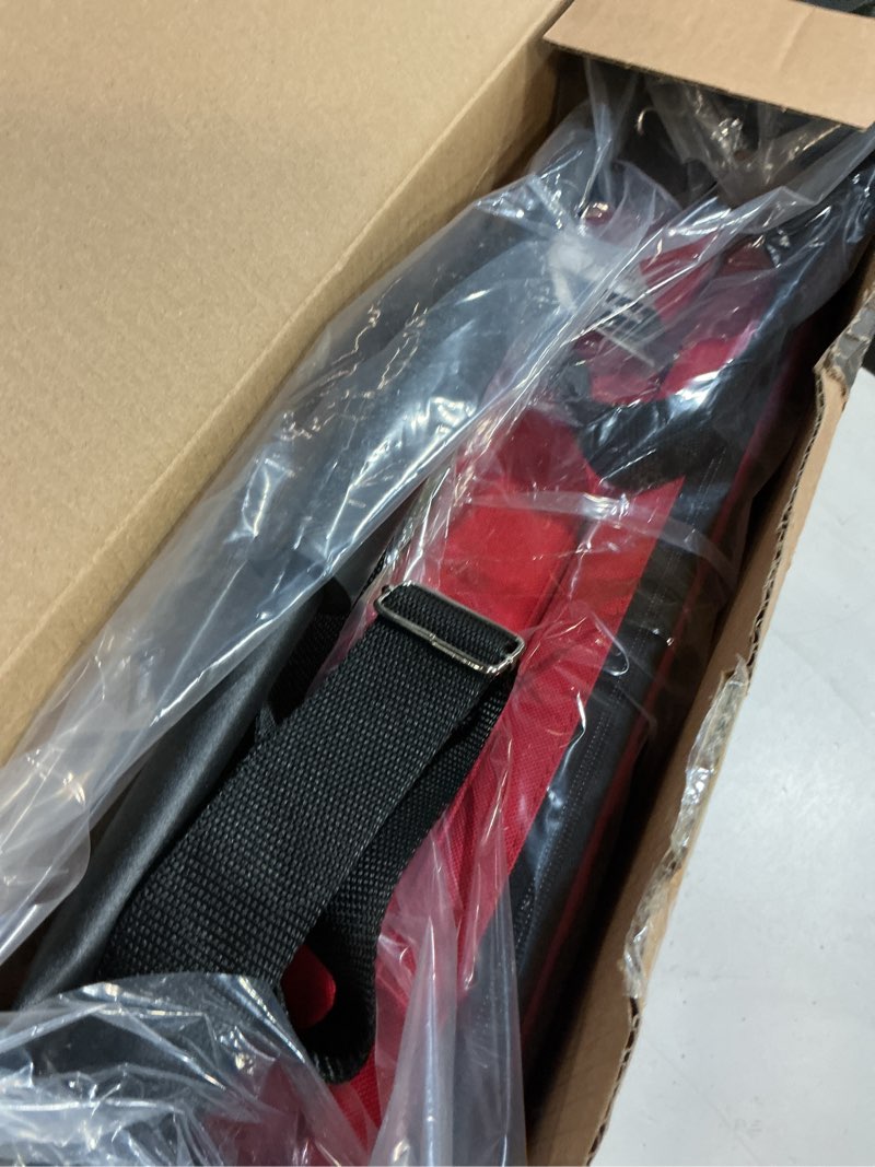 Condition photo showing New/Like New for Stadium Seating for Bleachers, Bleacher Seats with Ultra Padded Comfy Foam Backs and Cushion, Wide Portable Stadium Chairs with Back Support and Shoulder Strap Large - 17.7\"W x 14.6\"D x 15.9\"H Navy red  1
