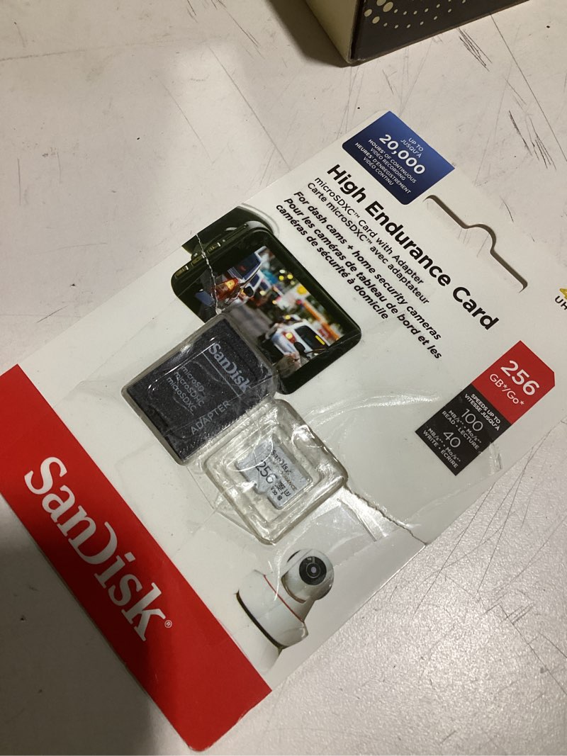 Condition photo showing Good Condition for sandisk 256gb high endurance video microsdxc card with adapter for dash cam and home monitoring systems - c10, u3, v30, 4k uhd, micro sd card - sdsqqnr-256g-gn6ia 256 gb