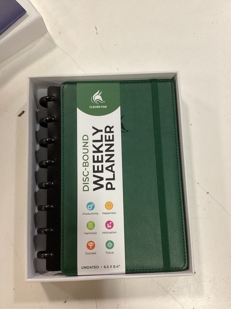 Condition photo showing New/Like New for clever fox disc-bound weekly planner – undated monthly notebook with habit tracker, productivity jou