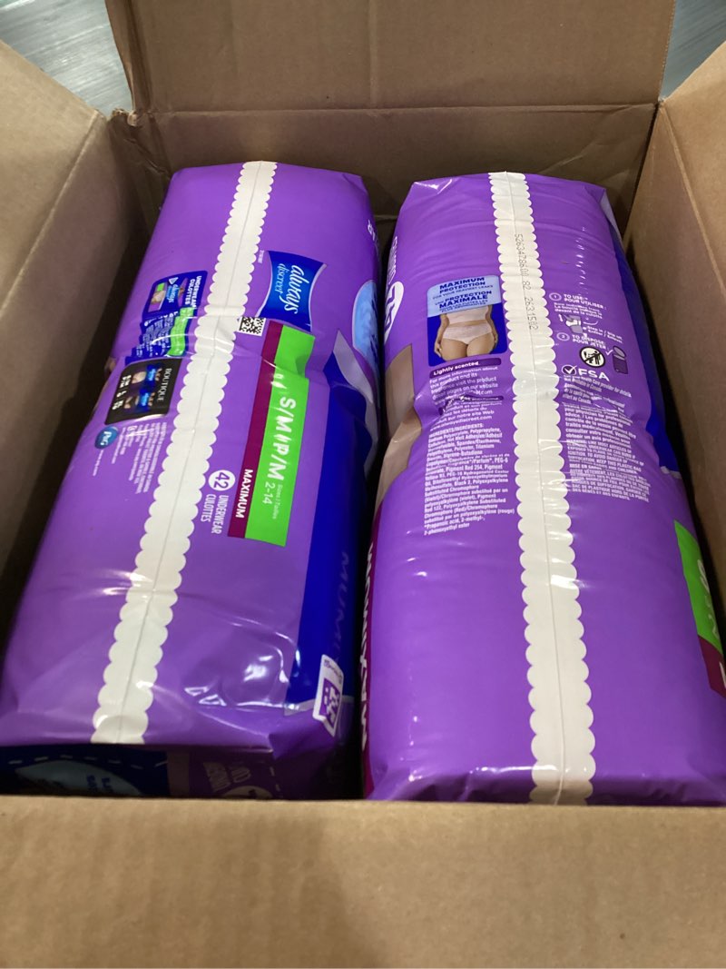 Condition photo showing New/Like New for Always Discreet Incontinence Underwear Women's - Maximum Protection - Small/Medium - 84ct