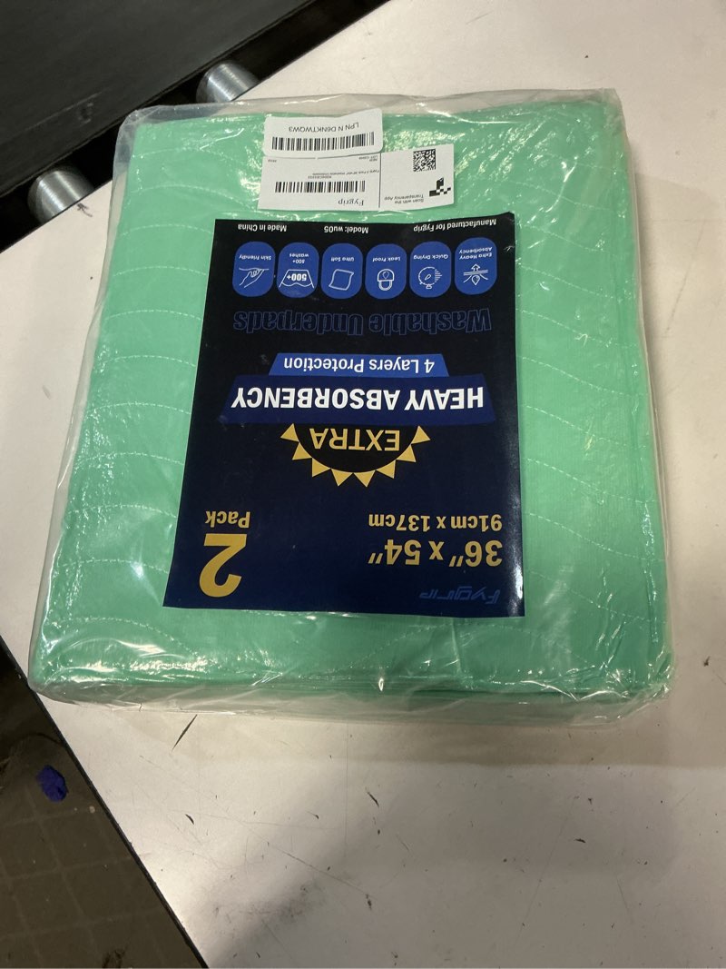 Condition photo showing New/Like New for 2 pack 36” x 54” extra heavy absorbency washable underpads, waterproof nursing pads incontinence bed pads, reusable washable pee pads for dogs, diaper changing & adults, mattress protector 2 pack - 36" x 54"